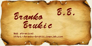 Branko Brukić vizit kartica